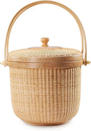 Nantucket style basket Picnic Basket rattan Handmade Products woven Sewing storage basket Two swing handles Tote Bag For Women by GreenHaven Gardens
