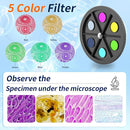 Binocular Microscope Magnification 40X-2500X, WF10x and WF25x Eyepieces, Dual LED Illumination, Suitable for Schools Home Labs Educational Adult Microscope by TinyTreasures Baby Boutique