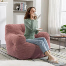 Recaceik Large Bean Bag Chairs, Tufted Soft Stuffed Bean Bag Chair with Filler, Fluffy Lazy Sofa, Imperial Lounger Giant Bean Bag Chair for Bedroom, Living Room, Rufous by CozyNest Decor