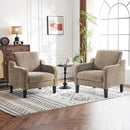 VINGLI Accent Chairs Set of 2 Living Room Chairs Light Brown Reading Chair for Bedroom Scooped Arm Chair Mid Century Modern Accent Chairs Upholstered Comfy Chair for Apartment, Waiting Room by CozyNest Decor