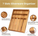 Silverware Organizer Kitchen Drawer Organizer Utensil Organizer Acacia Silverware Holder Cutlery Organizer in Drawer Flatware Organizer Tray(7 slots, Acacia by CozyNest Decor