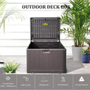 33 Gallon Pro Outdoor Storage Box Waterproof Lockable Resin Deck Box Large, Patio Storage Bin for Pool Accessories Cushion Furniture, Garden Tools, UV-Resistant Outside Delivery Brown by GreenHaven Gardens