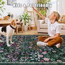 Runner Rug for Entryway: 2x6 Kitchen Rugs Non Slip Washable Ultra-Thin Soft Floral Carpet Indoor Floor Stain Resistant Carpets for Hallway Bedroom Kitchen Laundry Bathroom Dorm Dark Green by TinyTreasures Baby Boutique