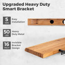 RICHFOCUS Live Edge Elm Floating Shelves - 40" W x 9.3" D Rustic Solid Wood Wall Shelves with Invisible Bracket, Wall-Mounted for Living Room, Bedroom, Kitchen Storage & Display, Set of 2, Natural by CozyNest Decor