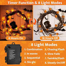 [ 8 Modes & Timer ] Halloween Willow Vine Twig Decor Garland with Pumpkins, 6 FT 54 LED Battery Operated for Indoor Halloween Decorations Home Mantle Fireplace by CozyNest Decor