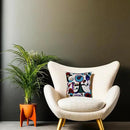Picasso Inspired Decorative Pillow Cover Hand Embroidered Abstract Toss Pillows Farmhouse Chair Cushion Contemporary Pillowsham Mid-Century Chair Cushions Wool Size 18x18 by CozyNest Decor