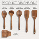 Wooden Spoons for Cooking, Nonstick Cooking Utensil Set with 5 Piece Acacia Wooden Spatulas and Spoons, as well as a Extra Whole Wood Spoon Rest, Terrific for Everyday Kitchen Tasks by CozyNest Decor