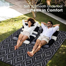 OLANLY Outdoor Rug 9x12 ft Waterproof, Outdoor Plastic Straw Rug with Geometric Pattern Clearance, Reversible RV Mat for Patio, Camping, Balcony, Deck, Backyard, Black & Grey by CozyNest Decor