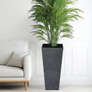 28" Large Tall Planters for Outdoor Plants, Set of 2 V-Shaped Planter Box with Black Terrazzo Look, Durable and Weather Resistant, Ideal or Garden, Patio, Porch or Home use. by CozyNest Decor
