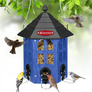 Kingsyard Wild Bird Feeder for Outdoor Hanging, Recycled Plastic Bird Feeders with 6 Ports & U-Shape Perch, Garden Yard Outside Decoration, 3.5 lbs Seed Capacity, Blue by GreenHaven Gardens