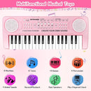 Kids Toddler Toy Piano Keyboard, 37 Key Pink Pianos for Kid Music Toys Instruments with Microphone for 3 4 5 6 7 8 Year Old Girl Boy Birthday/Christmas Day Gift by TinyTreasures Baby Boutique