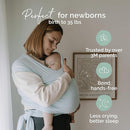 Boba Baby Wrap Carrier - Original Baby Carrier Wrap Sling for Newborns - Baby Wearing Essentials - Newborn Wrap Swaddle Holder, Newborn to Toddler Infant Sling (Serenity Light Blue) by TinyTreasures Baby Boutique