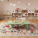 Living Room Rug 6x9 Rug Machine Washable Boho Area Rug Non Slip Floral Vintage Low Pile Large Rug for Living Room, Bedroom, Farmhouse, Dining Room, Kids Playroom(Beige) by CozyNest Decor
