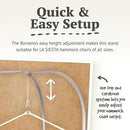 LA SIESTA - XL King Habana Cotton Hammock & Romano Steel Stand - Indoor Outdoor Hanging Chair Swing for Bedroom Porch Balcony - Boho Hanging Chair - Latte by GreenHaven Gardens