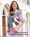 Momcozy Portable Baby Carrier – Compact & Lightweight, Adjustable for Travel, Fold & Go Convenient Storage Hip Pouch, Wide Shoulder Straps, Soft Skin-Friendly Fabric, for Babies 12–35 lbs (Grey) by TinyTreasures Baby Boutique