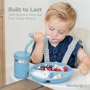 WeeSprout Toddler Utensils, 3 Forks & 3 Spoons, 18/8 Stainless Steel & Food Grade Silicone, Thick Easy-Grip Handles, Perfect Length For New Self Feeders, Gentle On Gums & Teeth, Dishwasher Safe by TinyTreasures Baby Boutique