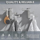 Angle Simple Swivel Towel Hooks for Bathroom, SUS 304 Stainless Steel Foldable 3 Arms Hand Towel Holder, Coat Wall Hooks, Polished Chrome, 2 Pack by CozyNest Decor
