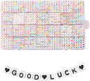 1400pcs Letter Beads, 6x6 mm Acrylic Alphabet Beads, Beads for Jewelry and Bracelet Making, in 28 Grid Box (White and Colorful) by TinyTreasures Baby Boutique