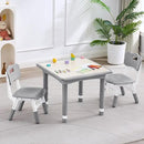 Kids Table and 2 Chairs Set, Height Adjustable (17.7"-26.1") Toddler Table and Chair Set, Multi-Activity Table with Graffiti Desktop, Children’s Table and Chairs for Classroom, Home & Daycare by CozyNest Decor