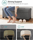 SONGMICS Storage Ottoman Bench, Foldable Foot Rest with Legs, 15 x 43 x 15.7 Inches, End of Bed Bench, Storage Chest, Load up to 660 lb, for Living Room, Bedroom, Entryway, Slate Gray ULSF018G01 by CozyNest Decor