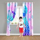 Mermaid Curtain Panels for Girls Room 2Pcs, Pink Cartoon Blackout Curtains 84 inch Length for Girls Bedroom Nursery Room Grommet Top Thermal Insulated Curtains, Dinosaur Print, 82" x 84" by TinyTreasures Baby Boutique