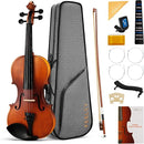 Fesley Violin Fiddle Beginner Set: 3/4 Matt Violin Kit for Student, Acoustic Violin with Hard Case, Solidwood Hand Made Starter Kit with Bow, Rosin, Shoulder Rest, Tuner, Extra Strings by TinyTreasures Baby Boutique