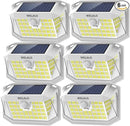 Solar Motion Lights Outdoor, [3 Modes/6 Pack/188 LED] 270° Wide Angle Lighting, Security Solar Powered Wall Lights, IP65 Waterproof Flood Lights for Fence Porch Yard Patio(White) by GreenHaven Gardens