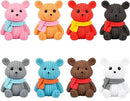 8Pcs Mini Resin Teddy Bear Figurines Cute Scarf Bears Desktop Ornaments Car Interior Decoration Garden FigurinesTiny Bear Statues Animals Sculpture Micro Landscape by GreenHaven Gardens