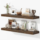 Dreamland 40 Inches Floating Shelves for Wall, 9.3" Deep Long Floating Shelves Set of 2, Large Display & Storage Shelf, Wall Shelf for Bathroom Bedroom Living Room Kitchen Office, Rustic Brown by CozyNest Decor