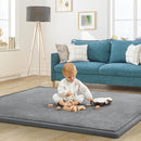 Baby Play Mat for Floor Tummy Time Mat Nursery Muscle Area Playroom Rug Tatami 79"x118" Memory Foam 1.3" Thick Crawling For Babies,Toddlers, Infants, Kids,Floor(Grey) by TinyTreasures Baby Boutique