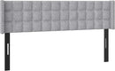 VECELO Headboard King Size, Linen Upholstered Headboards Only with Nailhead Trim Wingback, Square Stitched Design, Adjustable Height from 40" to 49.8", Light Grey by CozyNest Decor