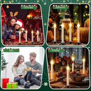 Enhon 4 Pack Rustic Country Candle Lights with Replacement Silicone Bulb, C7 0.6W Electric LED Christmas Window Candles Plug in, UL Certification Warm White Candlestick Lamp, 5 FT Cord, On/Off Switch