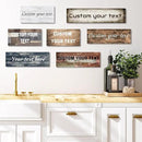 LZIMU Personalized Quotes Sign Wall Decor Custom Canvas Sign with Your Text Customized Gift for Rustic Kitchen Farmhouse Decor Framed (4"x16") by CozyNest Decor