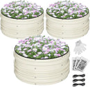 WORKPRO 3Pcs 2x2x1ft Galvanized Raised Garden Bed Set, Rust & Corrosion Protection, Easy Assembly, Safe Edge, Ideal for Vegetables & Flowers, White by GreenHaven Gardens