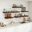 Heimlove Rustic Brown Bathroom Shelves Floating Shelves for Wall Shelf Over Toilet Long Wall Mounted Modern Farmhouse,48 x 12 Shelves with Invisible Brackets for Living Room, Kitchen, Bedroom by CozyNest Decor