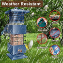 Bird Feeder 3LBS Metal Anti-Squirrel Wild Birdseed Feeder for Finch Cardinal Blue Jay Outdoors Hanging (Blue) by GreenHaven Gardens