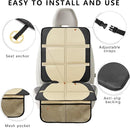 Car Seat Protector for Child Car Seat, 2 Pack Baby Car Seat Covers with Mesh Pockets & Non-Slip Backing 600D Durable Seat Protector Under Baby Car Seat for Car Back Seat (Beige, Large) by TinyTreasures Baby Boutique