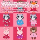 Cymbana Kid Sewing Craft Kit to Make a Friend for Beginner Felt Craft Learn to Sew, Panda Fox Bunny Raccoon Bear 5 Animals by TinyTreasures Baby Boutique