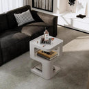 Modern Side Table,White end Table,Unique nightstand,Bedside Table,Metal 3-Tier Night Stand with Storage,Accent Side Table for Couch,Bedroom,Living Room.No Assembly Required. by CozyNest Decor