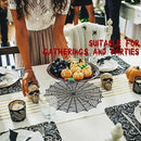 8 Pcs Spider Web Placemats - 15" Heat Insulation Table Mats - Hollow Out Spiderweb Coasters for Dining Table Halloween Decoration (Black) by CozyNest Decor