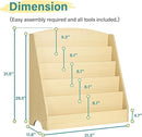 TOETOL 5-Tier Kids Bookshelf - Toddler Book Display Shelves for Classrooms, Playrooms, and Nursery - Wooden Children Book Rack (Natural) by TinyTreasures Baby Boutique