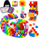 TOY Life 64 Pcs Magnetic Blocks for Toddlers Age 3-5 Magnet Blocks Magnetic Building Block for Kids Ages 4-8 Magnet Block for Kids 3-5 Preschool Creative Stem Building Toys by TinyTreasures Baby Boutique