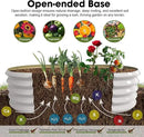 4x2ft Oval Galvanized Raised Garden Bed Kits 16" Tall Outdoor Large Metal Modular Planter Box 9-in-1 Raised Beds for Gardening,Vegetables,Fruits,Flowers & Herbs (White) by GreenHaven Gardens