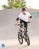 SKATEWIZ Knee Pads for Kids - Knee and Elbow Pads Set - PROTECT-1 - Size S Blue - Wrist Guards for Skating, Skateboard, BMX and Scooter 8-12 by TinyTreasures Baby Boutique