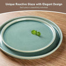 GBHOME Ceramic Dinnerware Sets for 4, 12 Pieces Stoneware Plates and Bowls Sets, Scratch Resistant Dishes, Dishwasher & Microwave Safe, Reactive Glaze-Malachite Green by CozyNest Decor