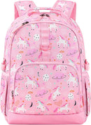 Choco Mocha Unicorn Backpack for Girls, Elementary School Backpack for Girls Ages 6-8 Kids Kindergarten Backpack Bookbag 17 Inch with Chest Strap, Pink by TinyTreasures Baby Boutique