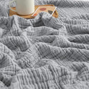 EMME Cotton Muslin Blanket King Size - Soft, Breathable Layering Blanket, 108"x90", Lightweight Gauze, All Season, Light Grey by CozyNest Decor