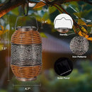 2 Pack Solar Lanterns Outdoor,Rattan with Metal Decorative Garden Hanging Lanterns Waterproof Christmas Gifts for Women LED Light with Handle for Table,Patio,Pathway,Pergolas,Tree,Yard,Fence,Hook by GreenHaven Gardens