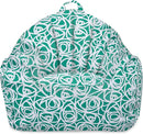 Posh Creations Structured Comfy Bean Bag Chair for Gaming, Reading, and Watching TV, Malibu Lounge, Canvas - Roses Mint by TinyTreasures Baby Boutique