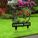 Personalized Garden Name Signs with Stake, Custom Red Bird Metal Decor Decorative Outside, Yard Outdoor Art Gift for Mom Grandmother, Patio House Warming Gifts New Home by CozyNest Decor